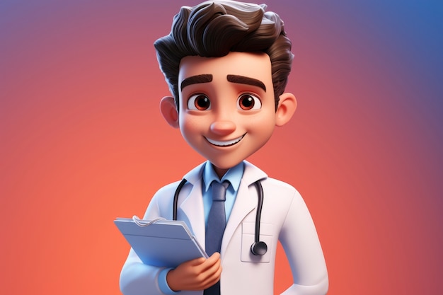 Retrato de um médico masculino 3D