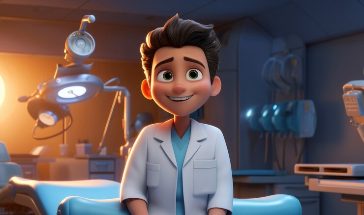 Foto grátis retrato de um médico masculino 3d