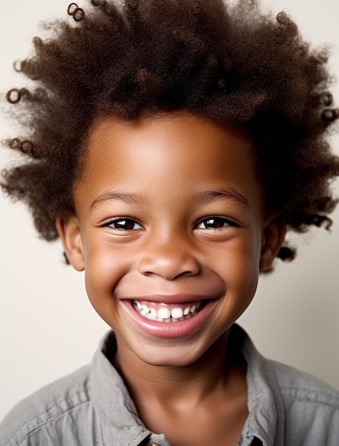 Retrato de um menino africano sorrindo