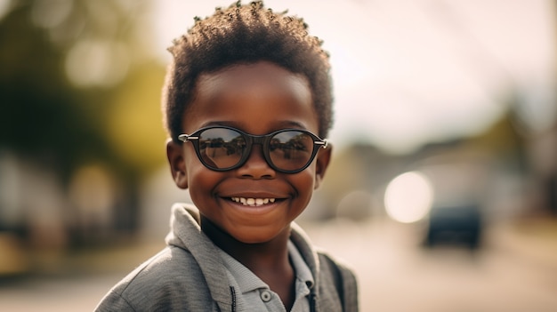 Retrato de um menino africano sorrindo