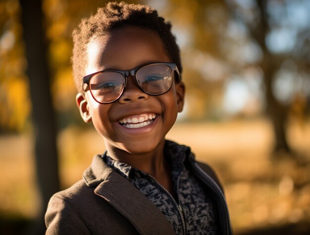 Retrato de um menino africano sorrindo