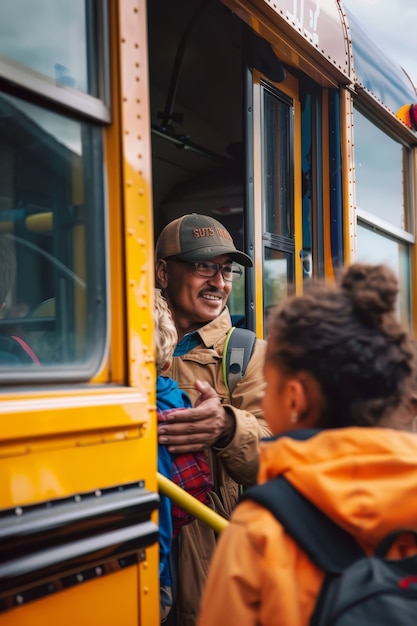 Foto grátis retrato de um motorista de ônibus