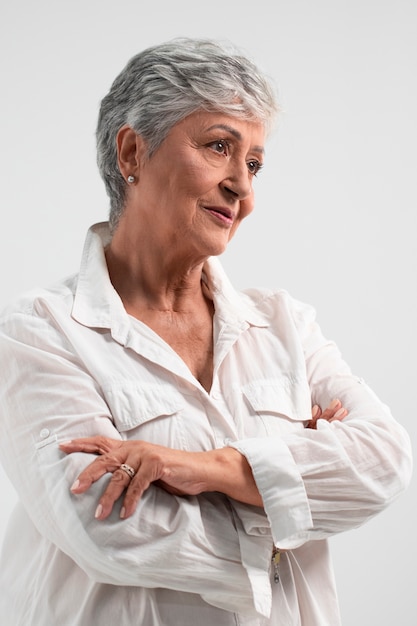 Retrato, de, um, mulher sênior
