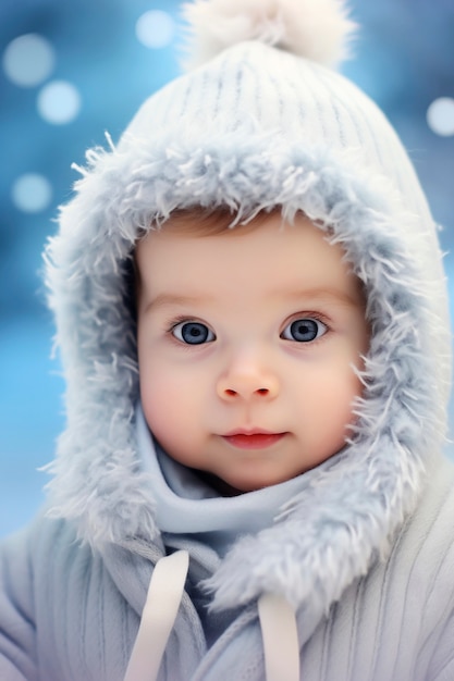 Foto grátis retrato de um recém-nascido adorável com um chapéu