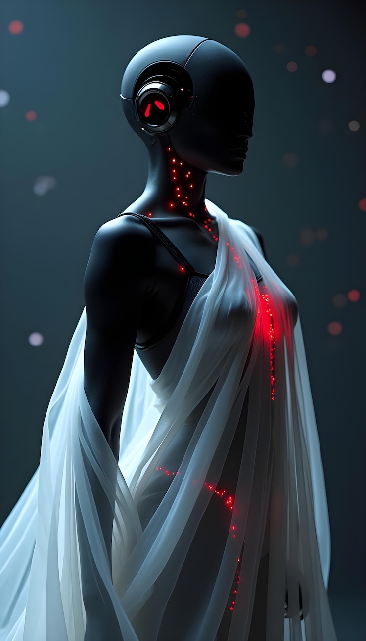 Foto grátis retrato de um robô à moda