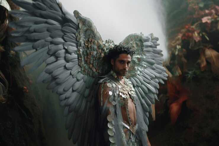 Foto grátis retrato de um ser de fantasia com a estética do núcleo das fadas