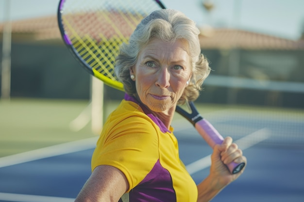 Foto grátis retrato de um tenista sênior