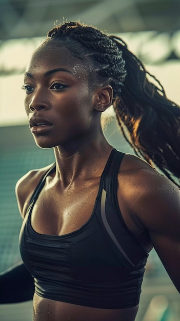 Foto grátis retrato de uma atleta competindo nos jogos olímpicos