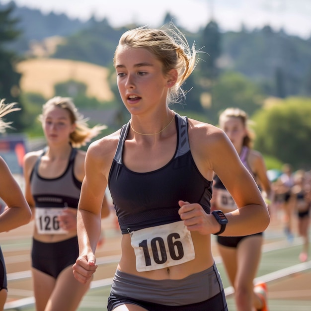 Foto grátis retrato de uma atleta competindo nos jogos olímpicos