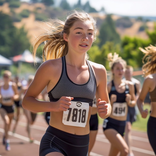 Foto grátis retrato de uma atleta competindo nos jogos olímpicos