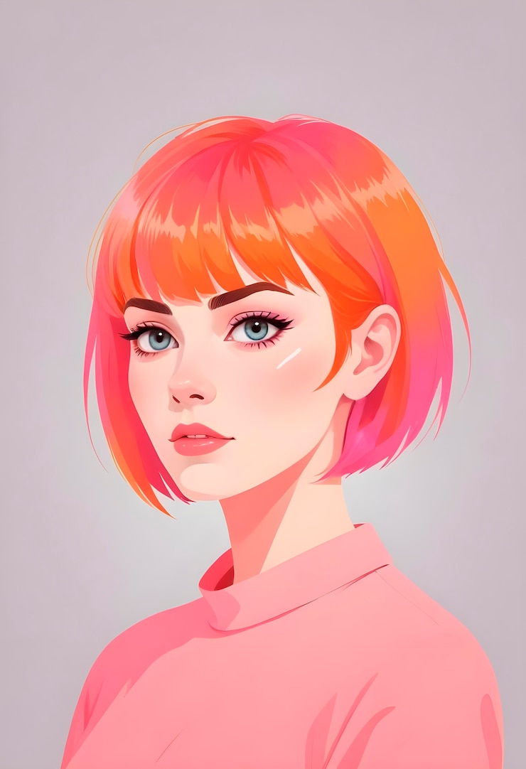 Foto grátis retrato de uma bela mulher de desenho animado