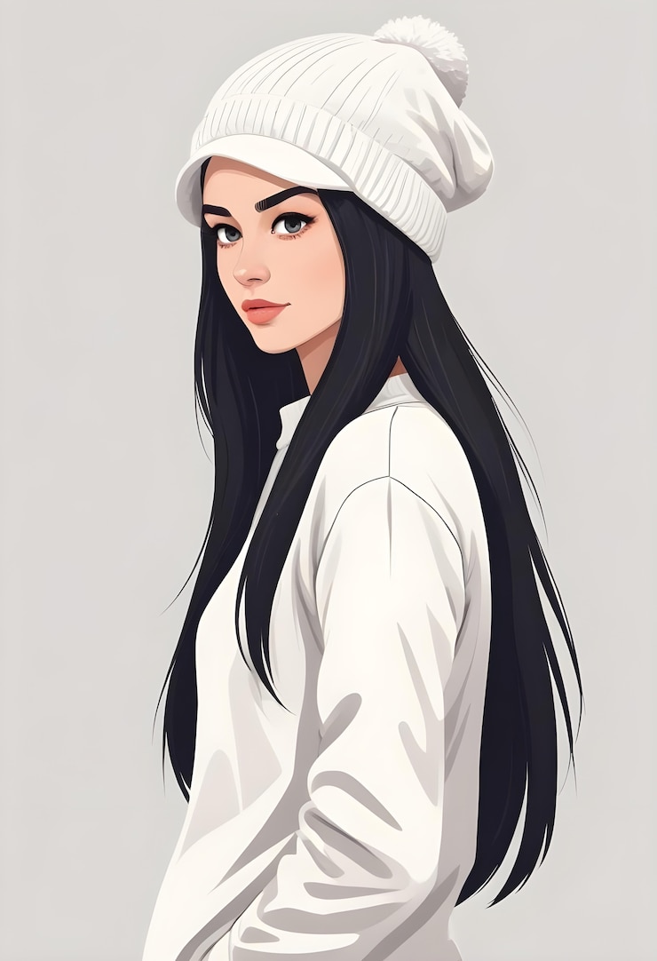 Foto grátis retrato de uma bela mulher de desenho animado