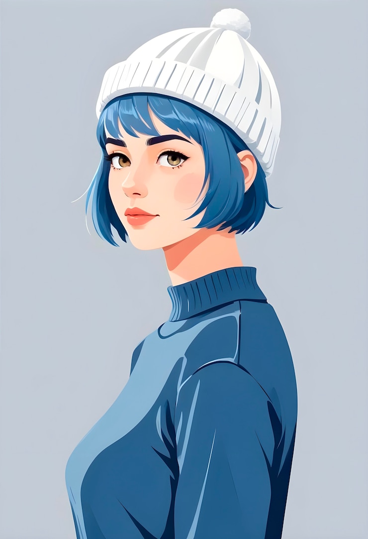 Foto grátis retrato de uma bela mulher de desenho animado