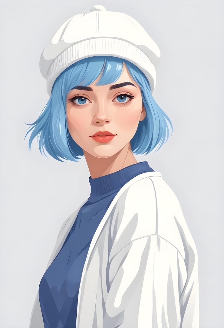 Foto grátis retrato de uma bela mulher de desenho animado