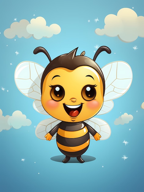 Foto grátis retrato de uma bonita abelha animada