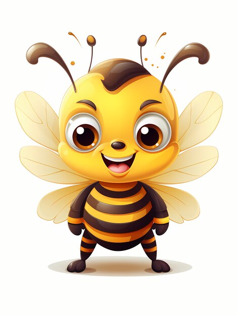 Retrato de uma bonita abelha de desenho animado