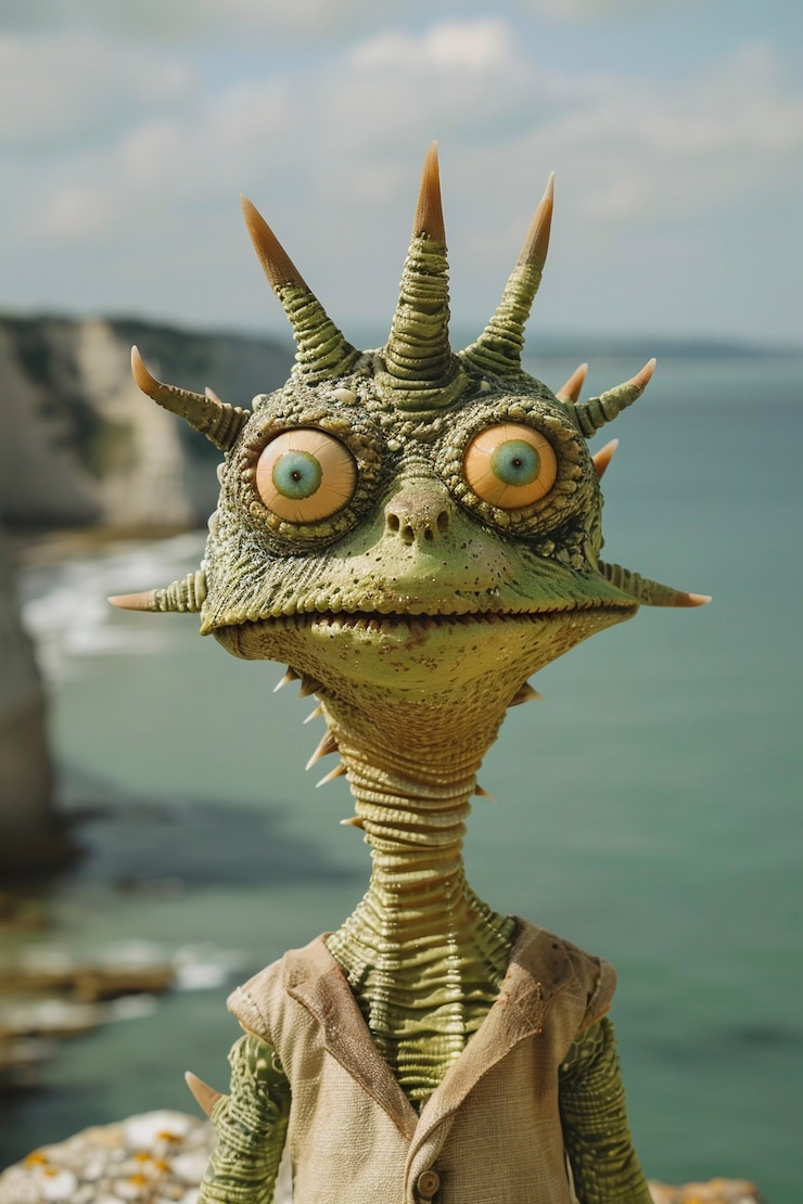 Foto grátis retrato de uma criatura marinha masculina surrealista
