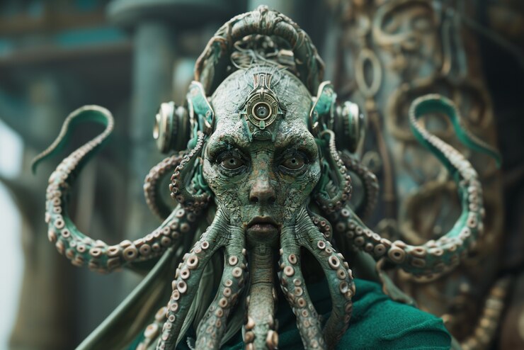 Foto grátis retrato de uma criatura marinha surrealista