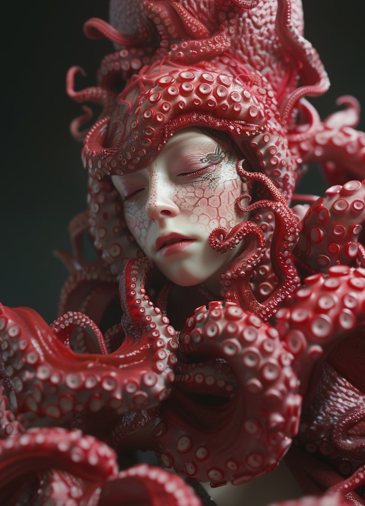 Foto grátis retrato de uma criatura marinha surrealista