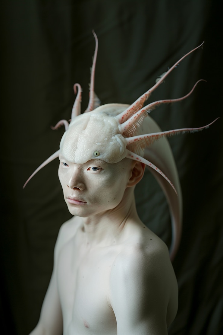 Foto grátis retrato de uma criatura marinha surrealista