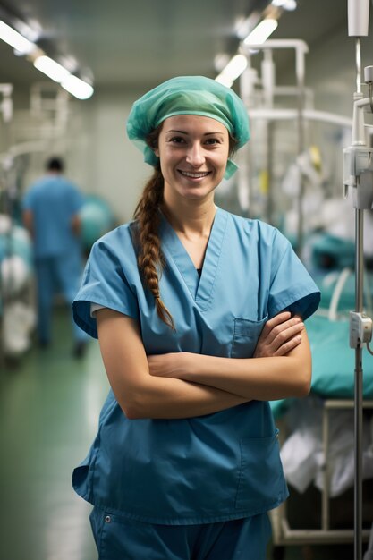 Retrato de uma enfermeira trabalhadora