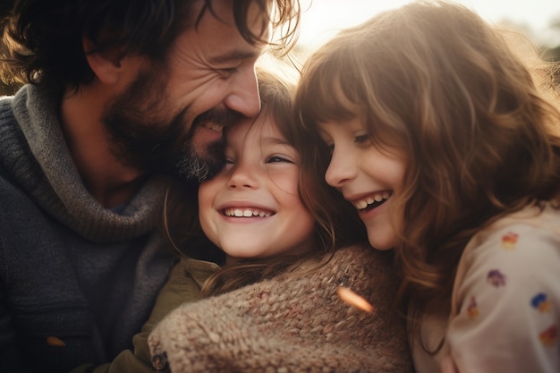 Foto grátis retrato de uma família afetuosa e amorosa