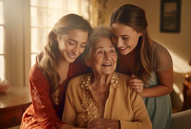 Foto grátis retrato de uma família feliz e amorosa