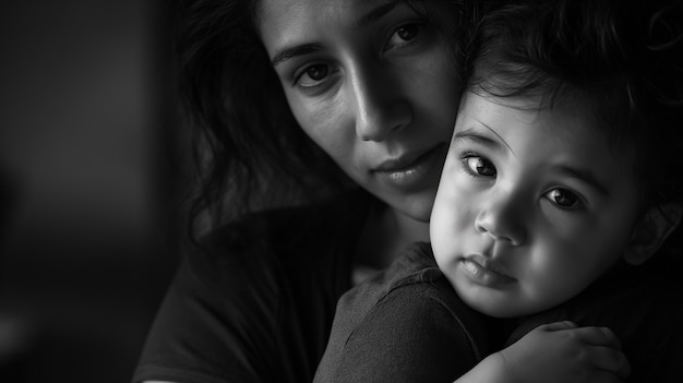 Foto grátis retrato de uma família não tradicional com mãe solteira