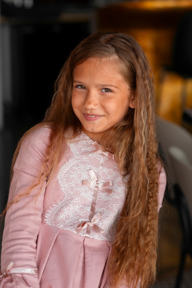 Foto grátis retrato de uma jovem com cabelo comprido