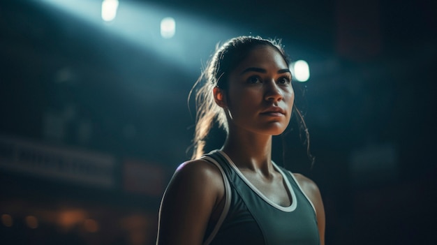 Retrato de uma jovem jogadora de basquete