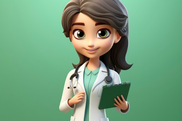 Retrato de uma médica em 3D