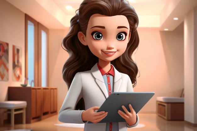 Retrato de uma médica em 3D