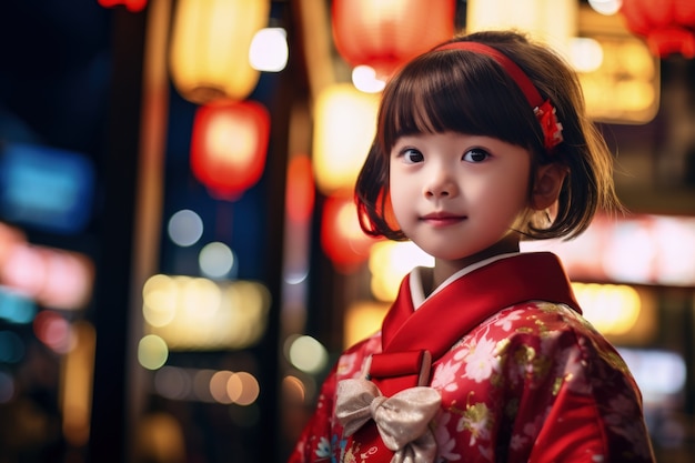 Foto grátis retrato de uma menina com roupas tradicionais