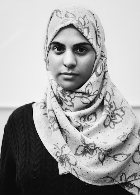 Retrato de uma menina muçulmana