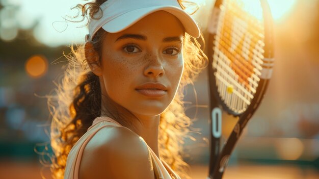 Retrato de uma mulher competindo no campeonato dos Jogos Olímpicos