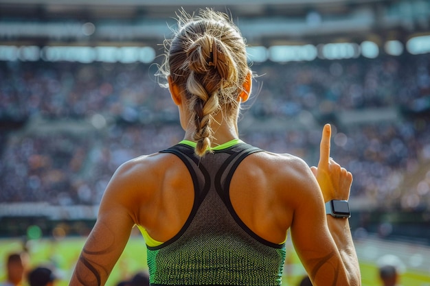 Foto grátis retrato de uma mulher competindo nos jogos olímpicos