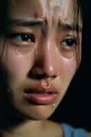 Foto grátis retrato de uma mulher deprimida a chorar