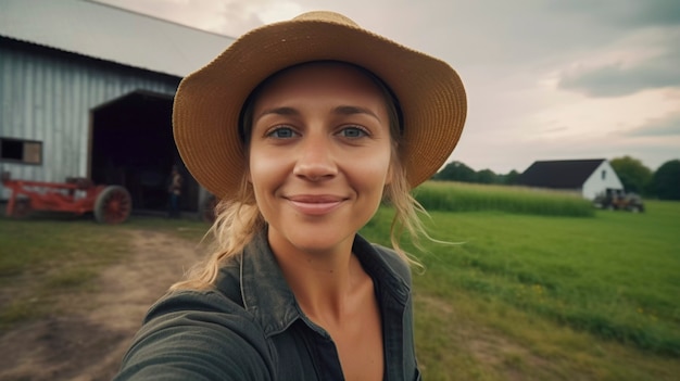 Foto grátis retrato de uma mulher milenar que vive no campo depois de se mudar da cidade