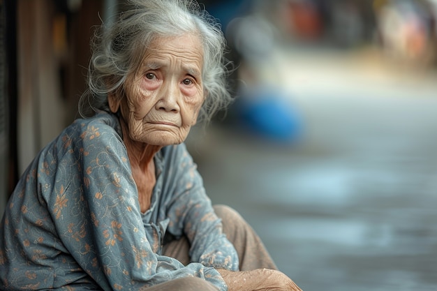 Retrato de uma mulher triste e solitária