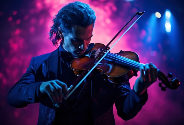 Retrato de uma pessoa tocando violino