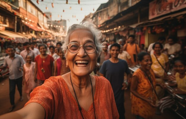 Retrato de velhas mulheres indianas