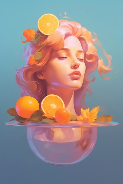 Retrato digital com laranja
