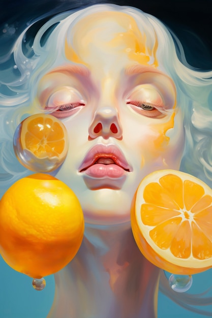 Foto grátis retrato digital com laranja