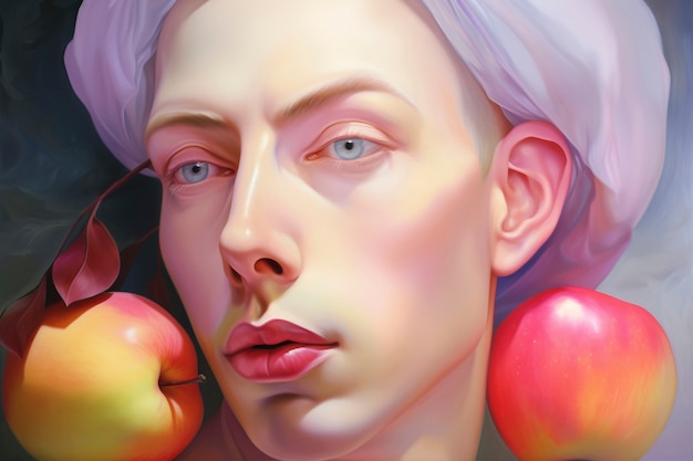 Foto grátis retrato digital com maçãs