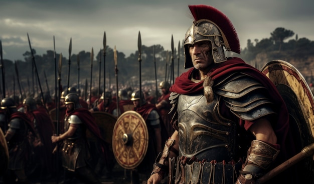 Foto grátis retrato do antigo guerreiro do império romano