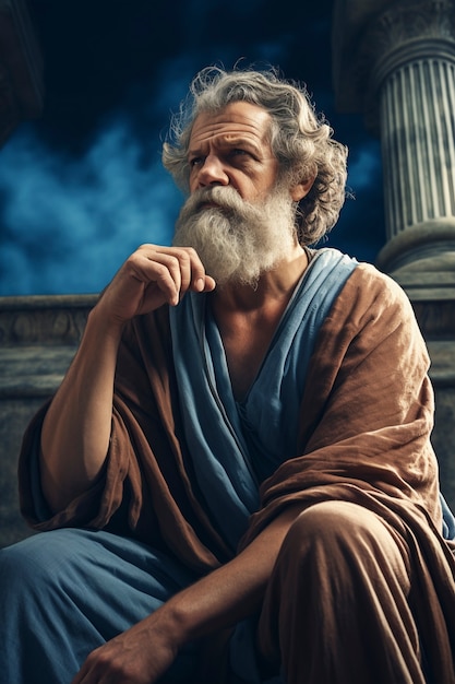 Foto grátis retrato do filósofo da grécia antiga