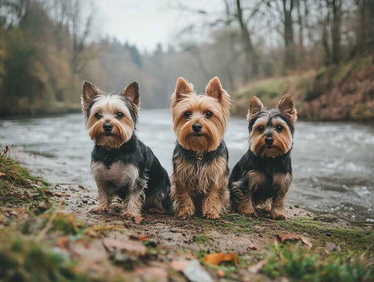 Foto grátis retrato em close-up de cães de yorkshire