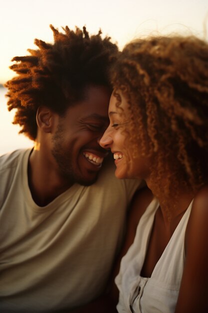 Foto grátis retrato em close-up de um casal gay juntos