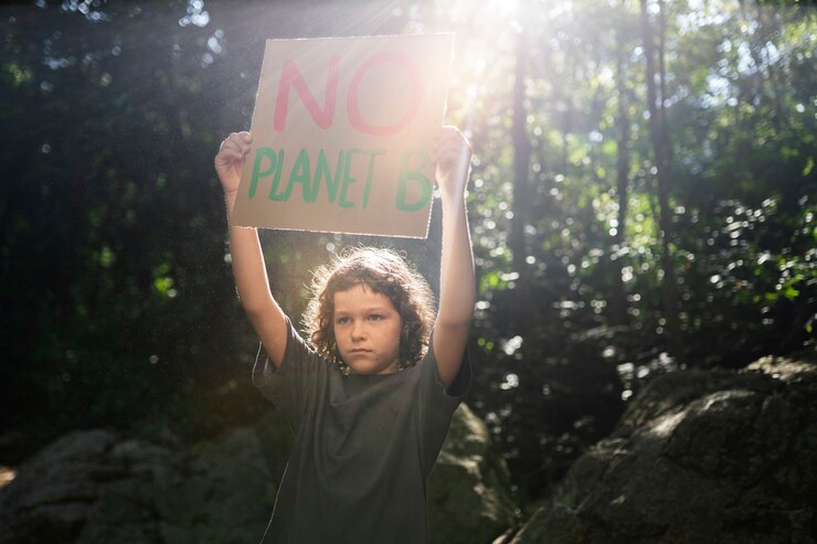 Foto grátis retrato exterior de criança para o dia mundial do meio ambiente
