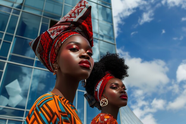 Retrato fotorrealista de mulheres africanas